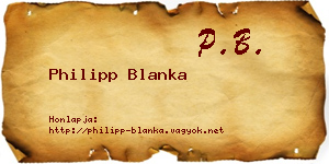 Philipp Blanka névjegykártya